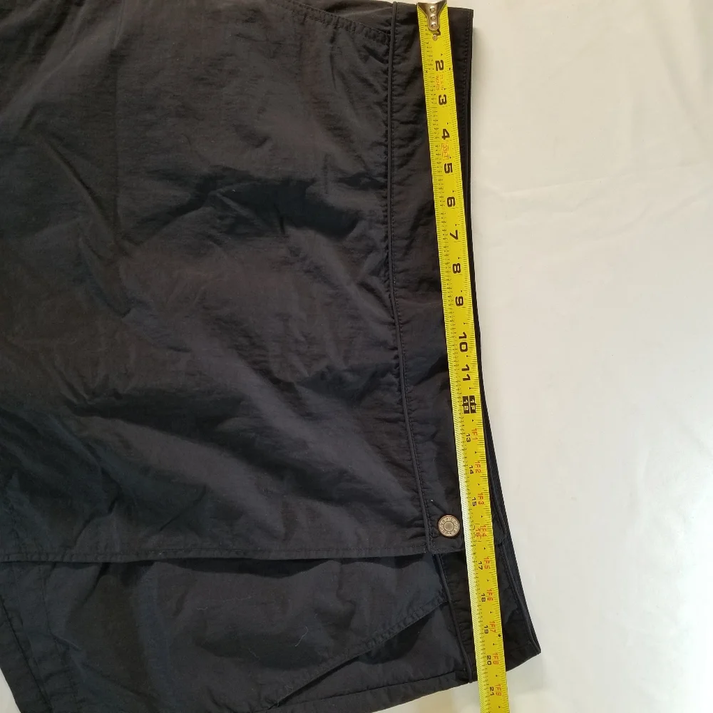 Eddie Bauer Women Sz 18 Solid Black Nylon Wrap Athletic Hiking Golf Skirt Skort